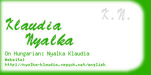 klaudia nyalka business card